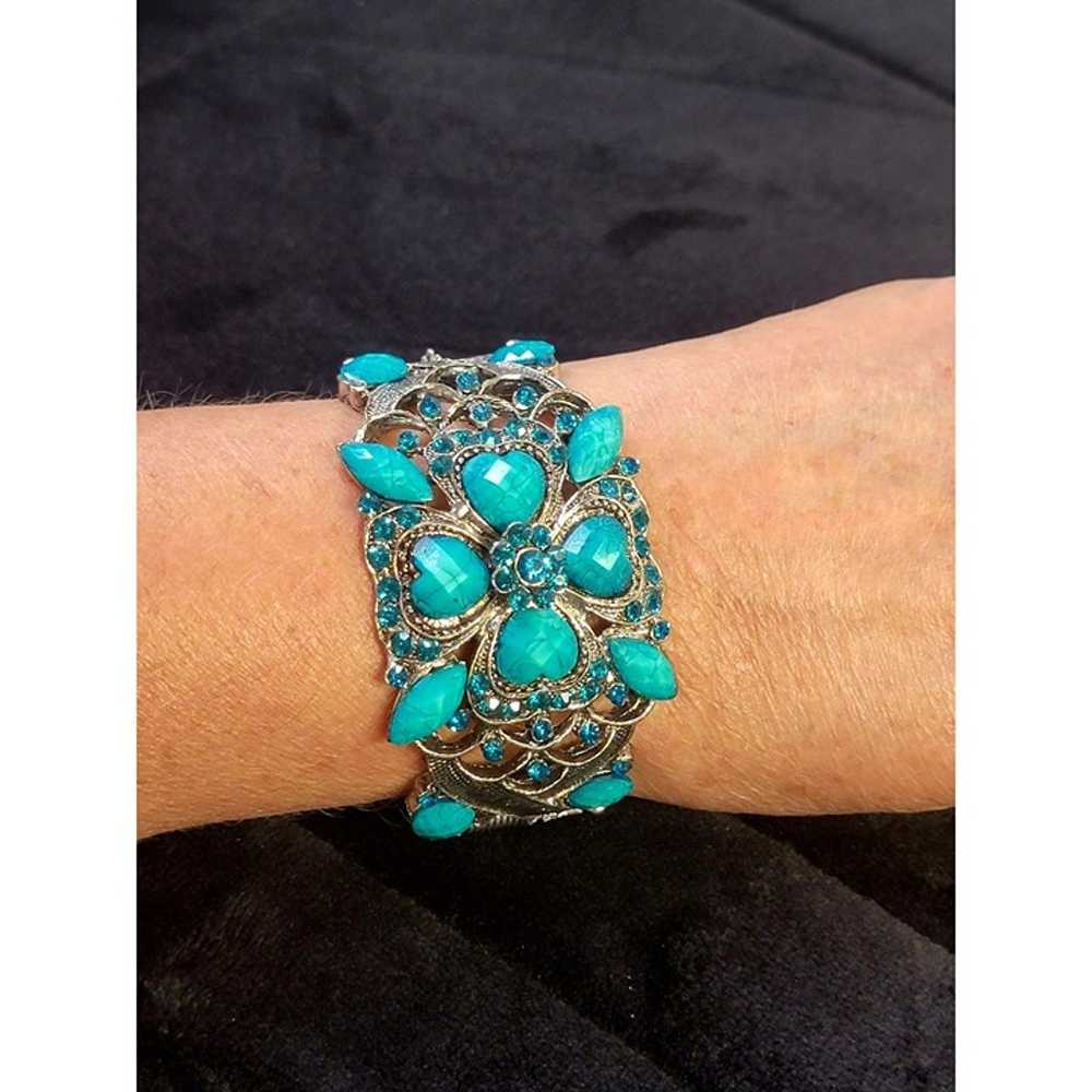 Vintage Turquoise Bangle Bracelet - image 3