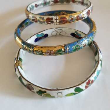 cloisonne bangle bracelets - image 1