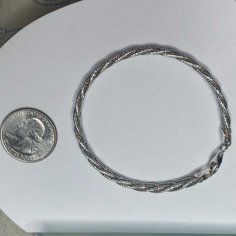 VINTAGE WOVEN CHAIN BRACELET 7" ITALY - image 3