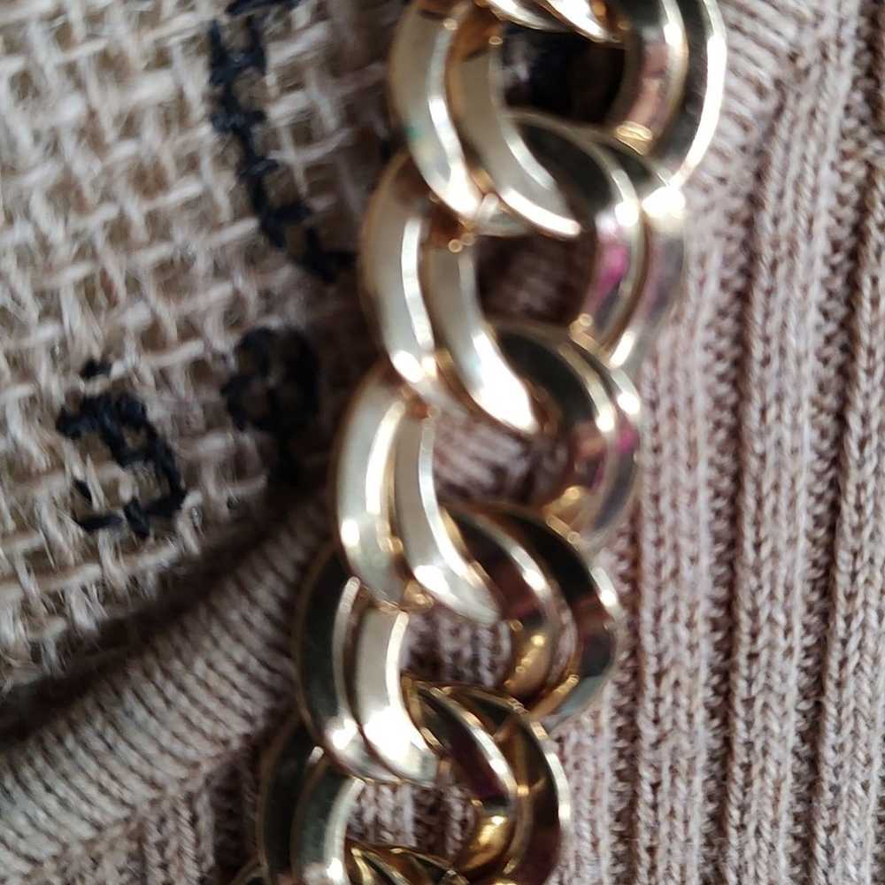 Gold Plated Monet Double Loop Chain Necklace - image 2