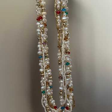 Vintage Multi Strand Fresh Water Pearl Beaded Sta… - image 1