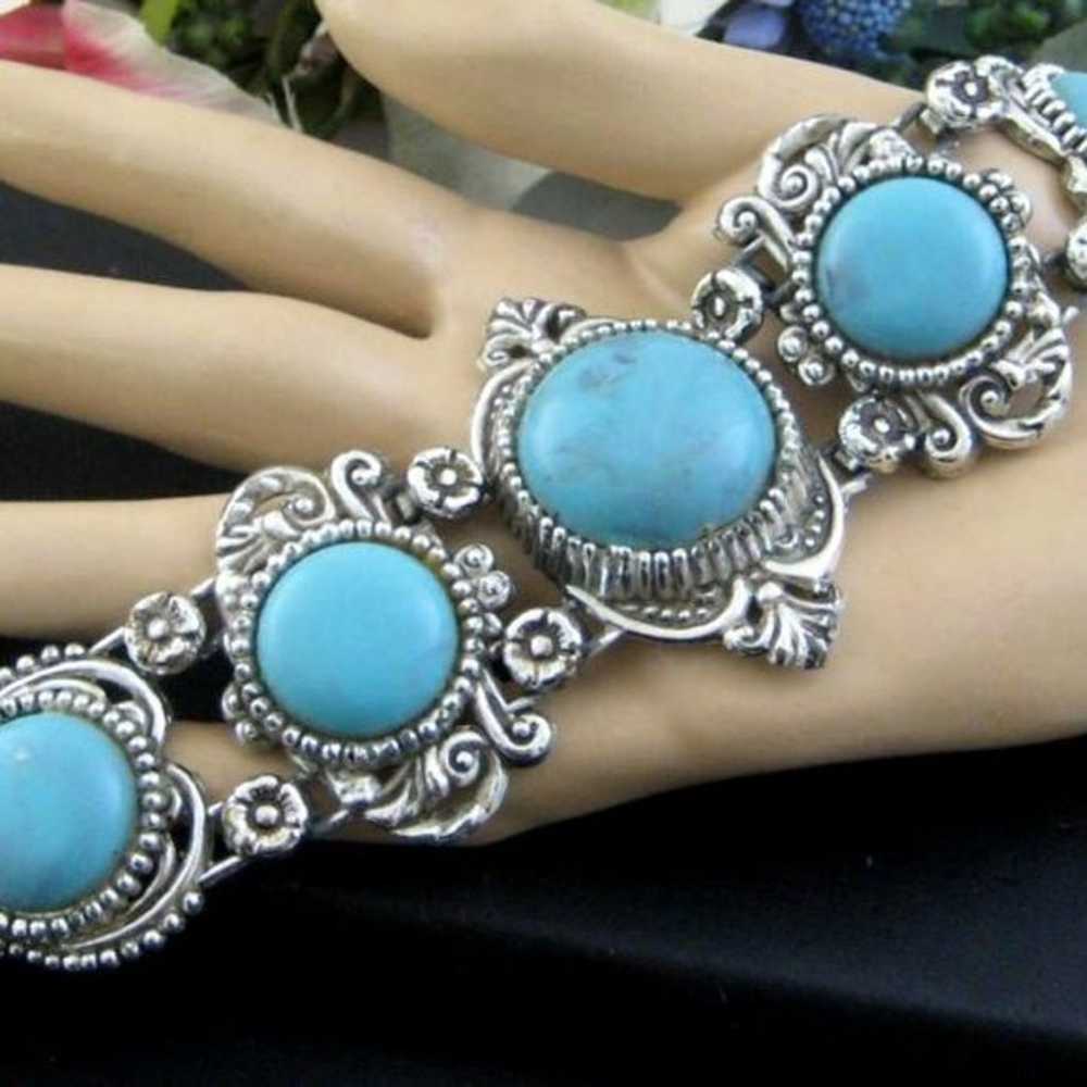 Karu Arke Bracelet Faux Turquoise vintage - image 4