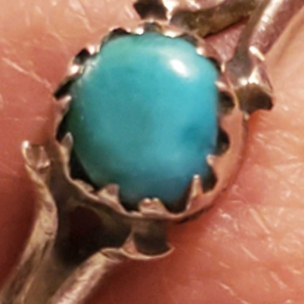 Turquoise and sterling silver ring size 5.75 - image 1