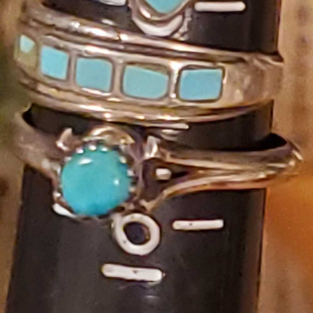 Turquoise and sterling silver ring size 5.75 - image 8