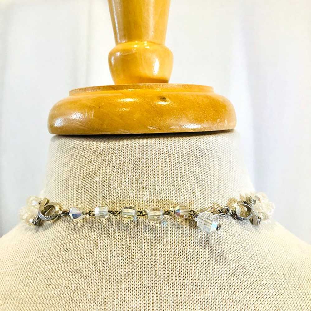 Vintage 1950s Double Strand Choker Necklace in Cl… - image 9