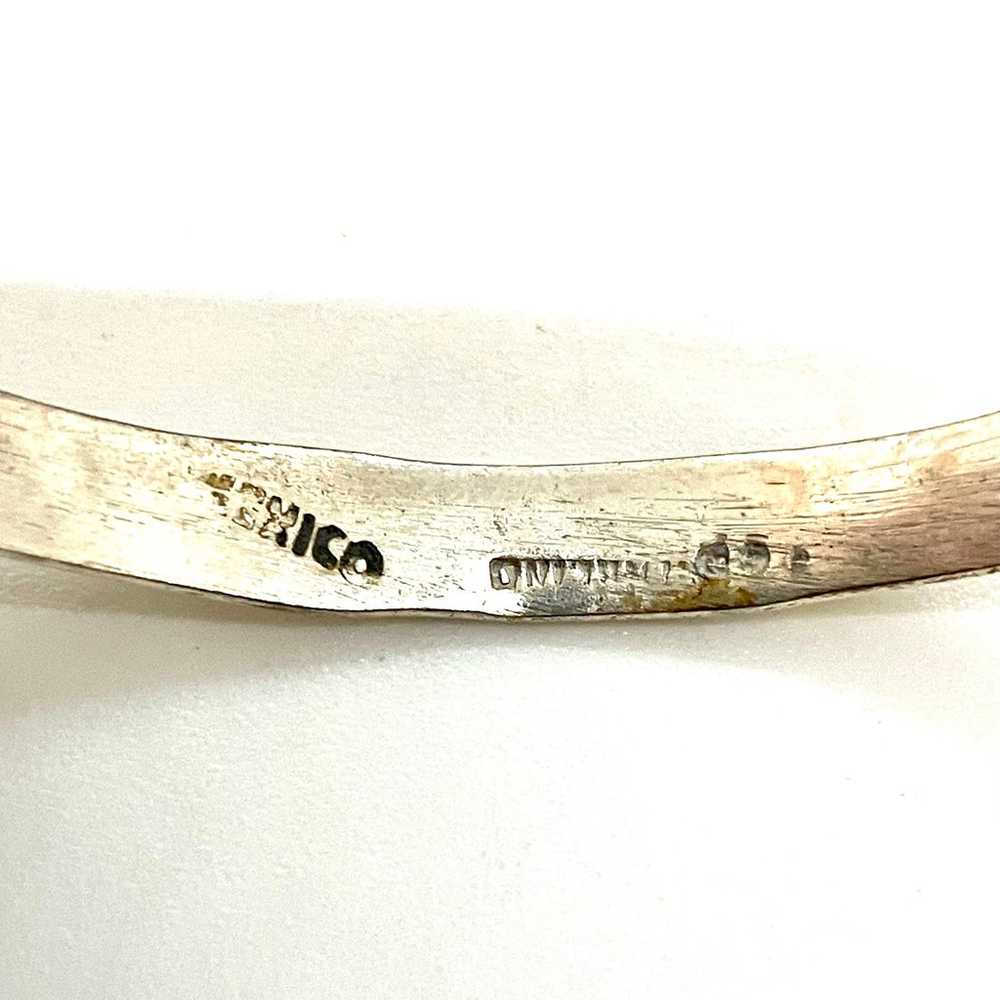 Sterling Mexican Etched Bangle - image 6