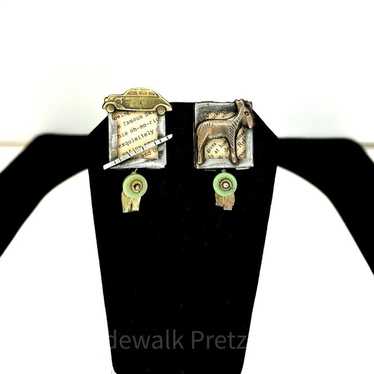 Mixed Media Collage Earrings - image 1