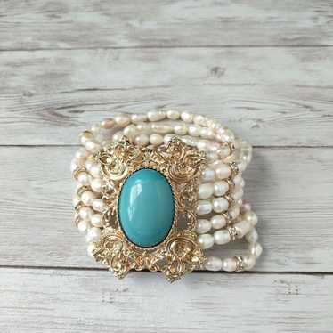 Marlyn Schiff pearls Stretch Bracelet - image 1