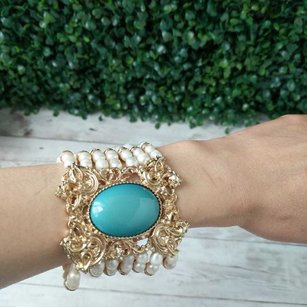 Marlyn Schiff pearls Stretch Bracelet - image 2