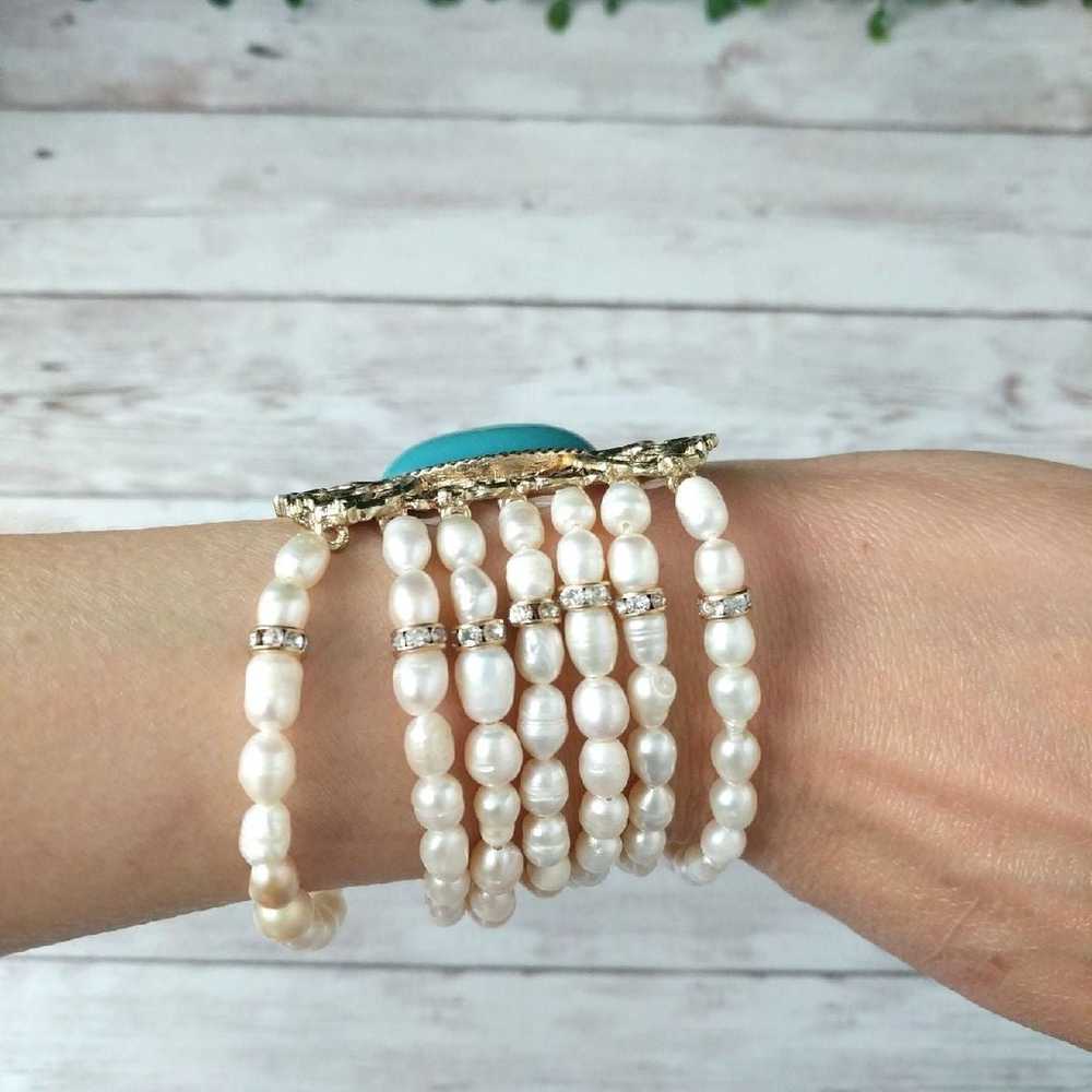 Marlyn Schiff pearls Stretch Bracelet - image 4