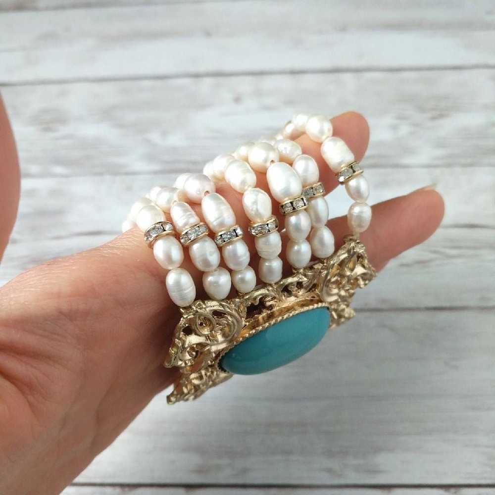 Marlyn Schiff pearls Stretch Bracelet - image 6