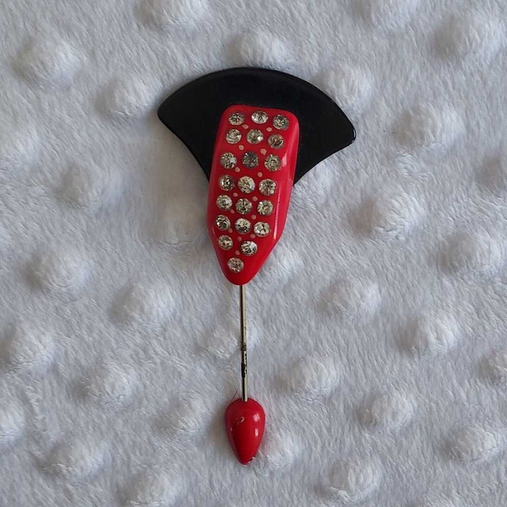 Vintage Art Deco Celluloid Pin Early Plastic Rhin… - image 12