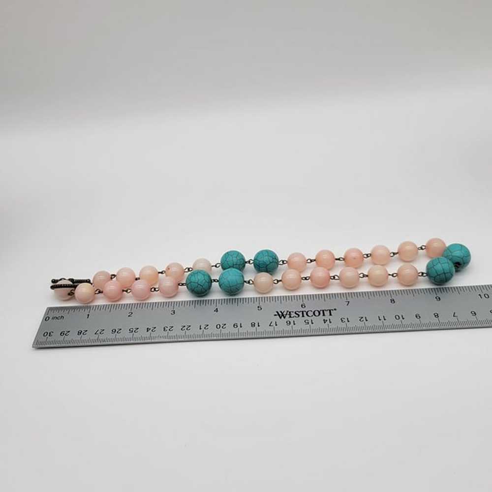 Rose Quartz Turquoise Beaded Necklace Natural Sto… - image 7