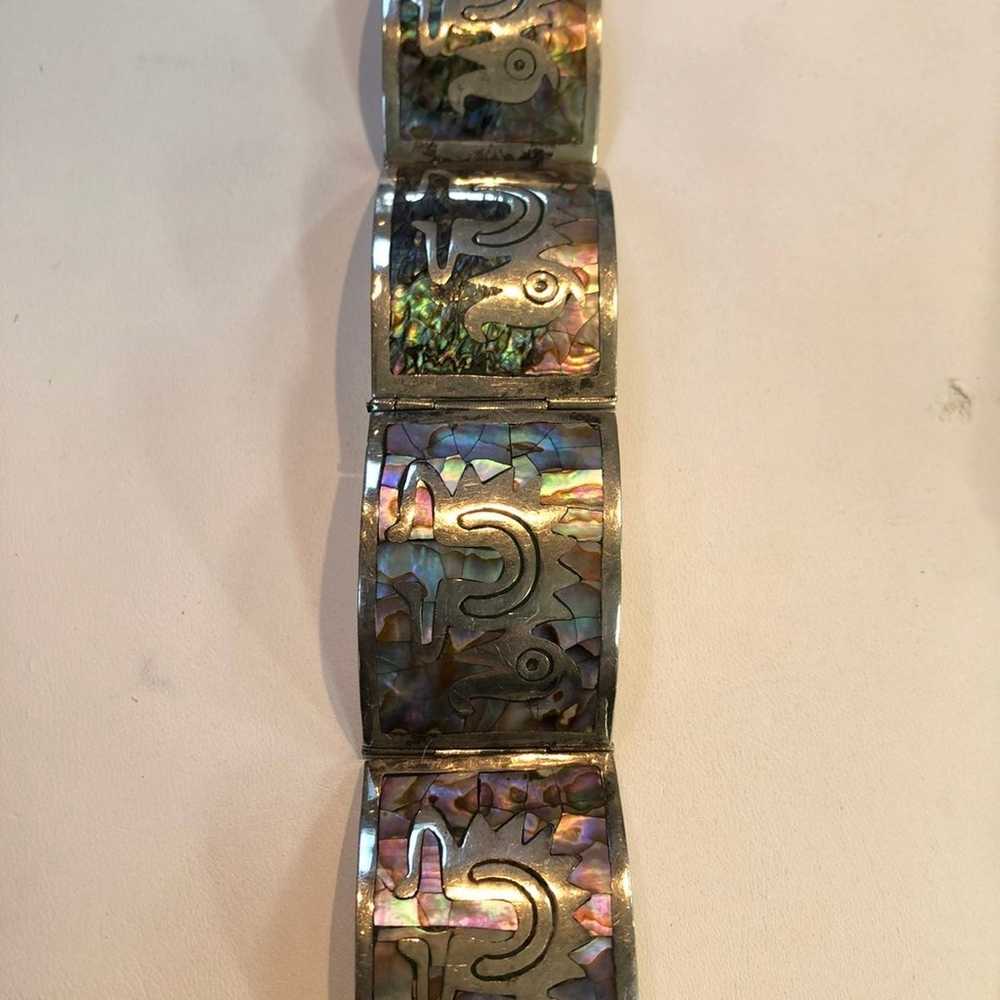 Vintage Taxco Abalone Panel Bracelet - image 1