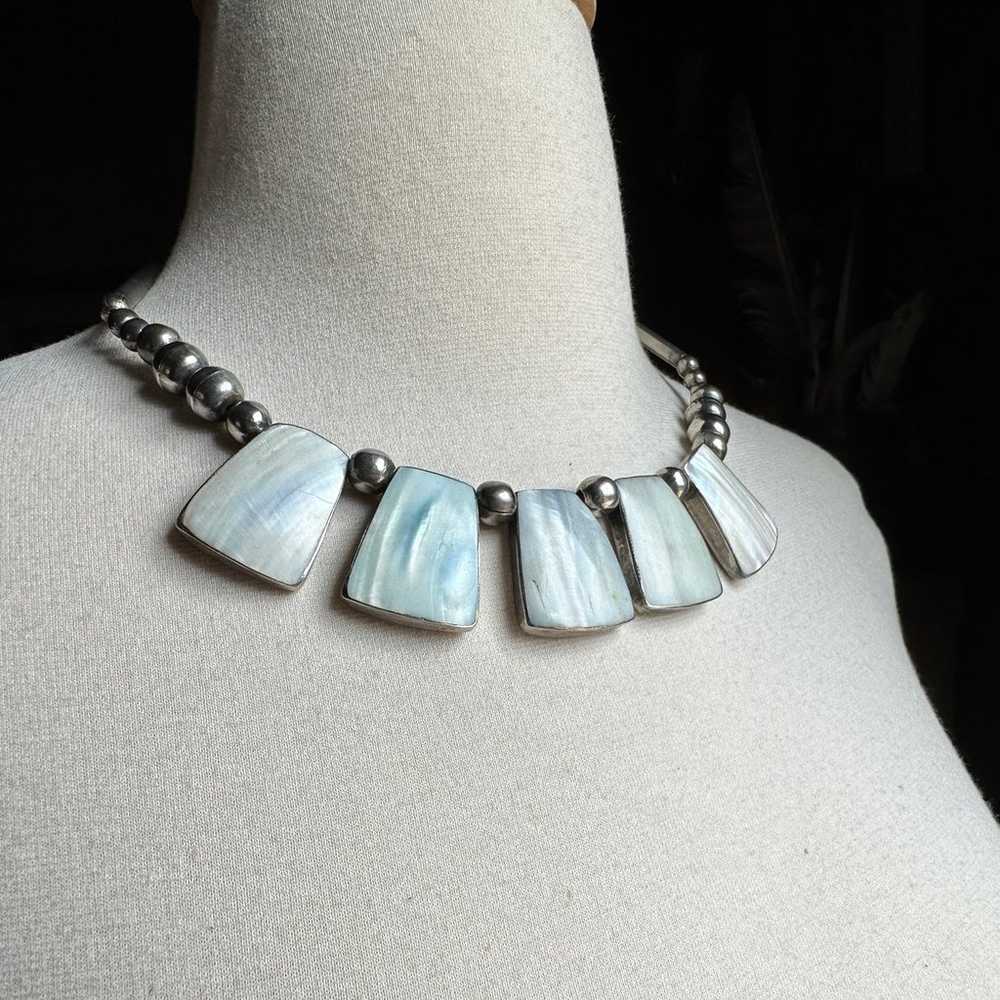 Silver Bead Mother of Pearl Cleopatra Egyptian St… - image 11