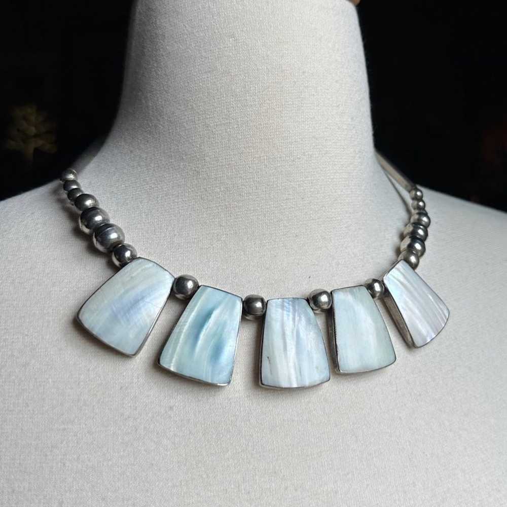 Silver Bead Mother of Pearl Cleopatra Egyptian St… - image 8