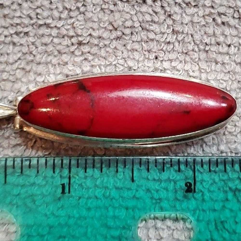 Vintage Red Jasper 925 Silver Mexico Pendant and … - image 7