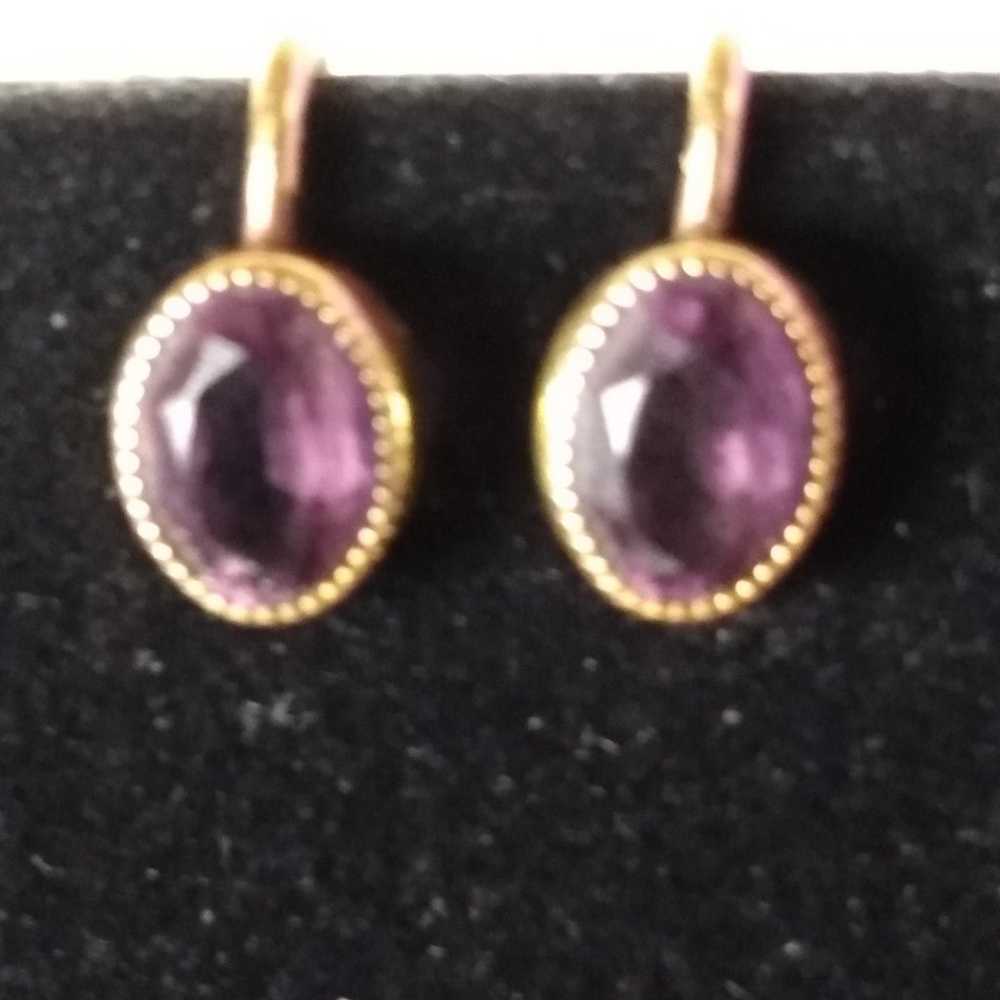 Vintage Danecraft 12k Yellow Gold Filled Purple A… - image 1