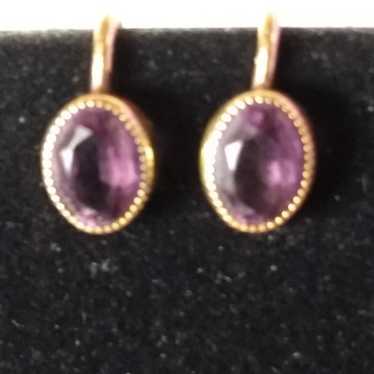 Vintage Danecraft 12k Yellow Gold Filled Purple A… - image 1