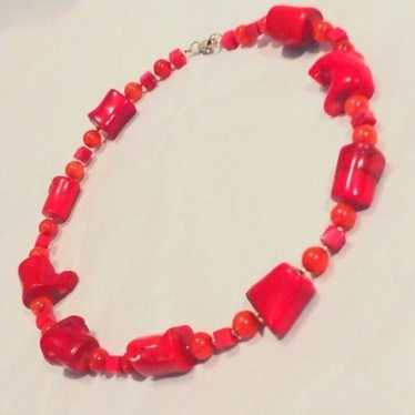 Vintage Genuine Red Coral Necklace - image 1