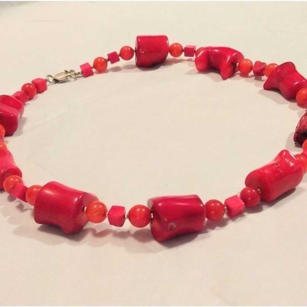 Vintage Genuine Red Coral Necklace - image 3