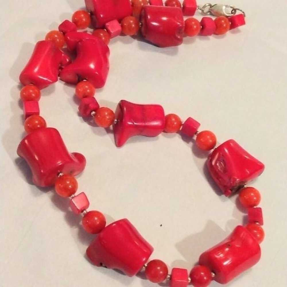 Vintage Genuine Red Coral Necklace - image 4