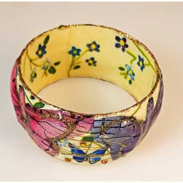 Vintage Iris Design Butterfly Theme Bangle Bracel… - image 1