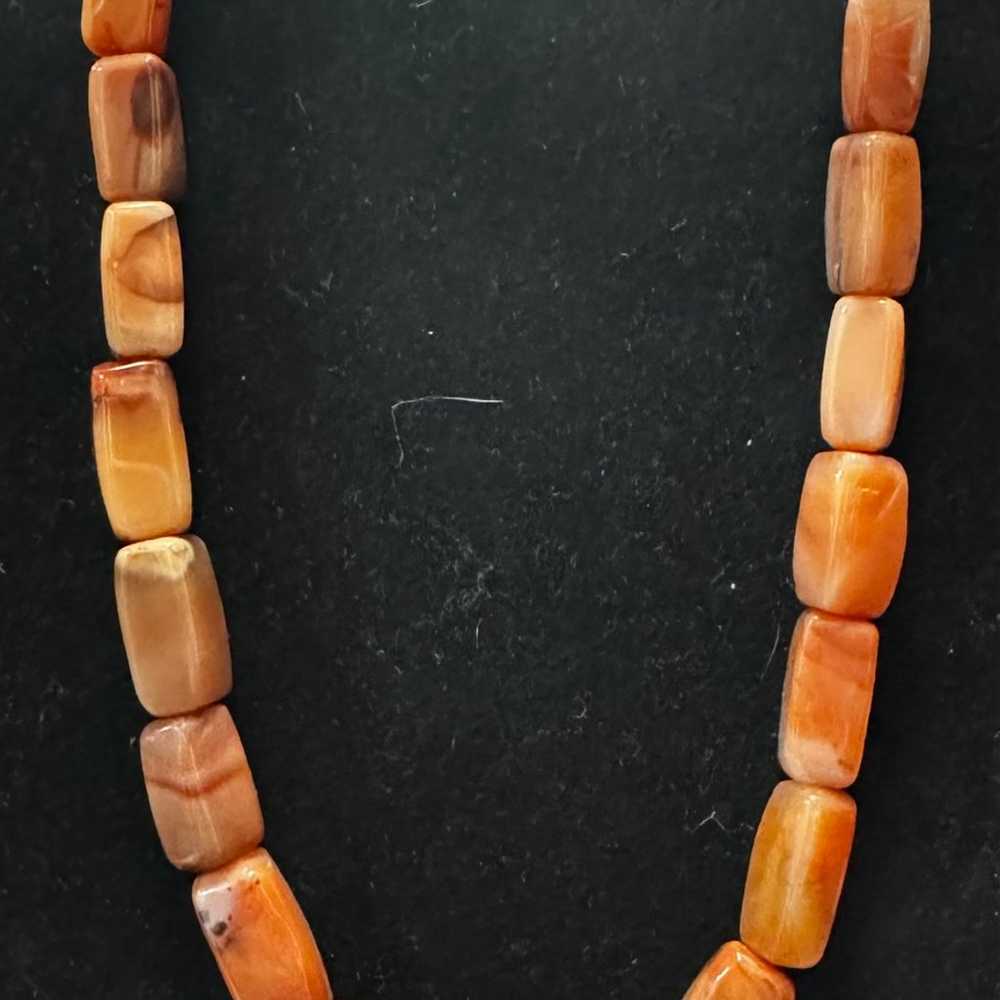 Estate Carnelian Agate Necklace - image 1