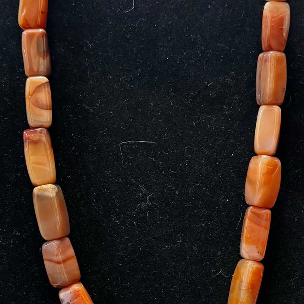 Estate Carnelian Agate Necklace - image 2