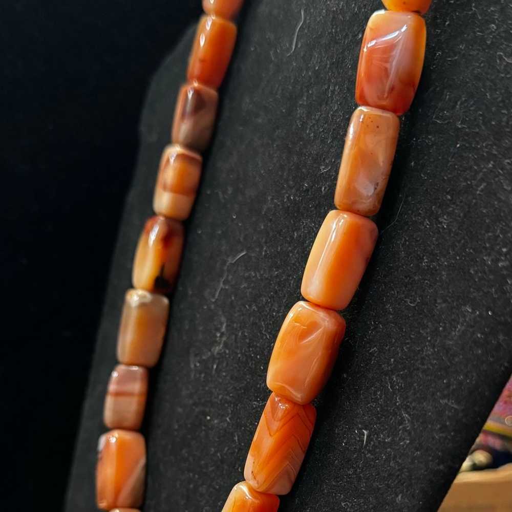 Estate Carnelian Agate Necklace - image 3