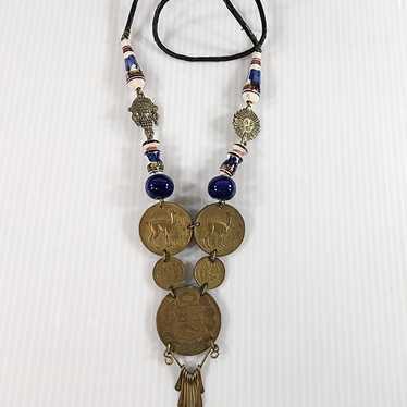 Vintage Artisan Peruvian Coin Necklace