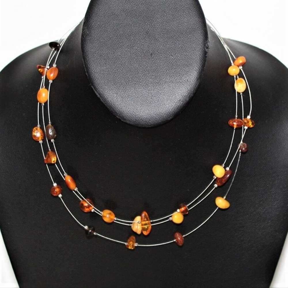 Vintage Baltic Amber Multi strand Necklace - image 1