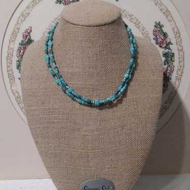 Sterling Silver and real Turquoise, Vintage Neckl… - image 1