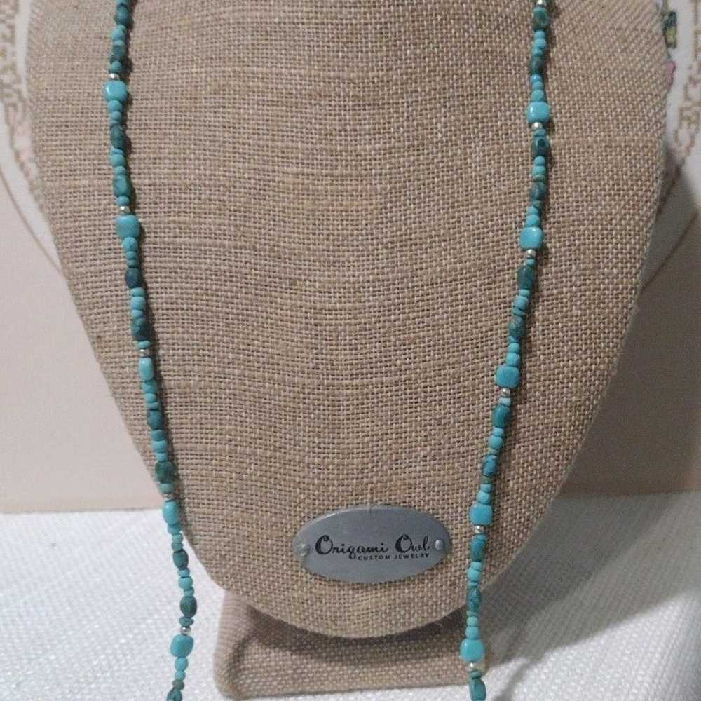 Sterling Silver and real Turquoise, Vintage Neckl… - image 2