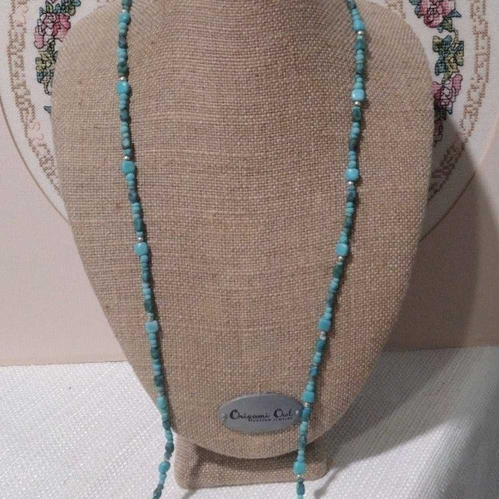 Sterling Silver and real Turquoise, Vintage Neckl… - image 3