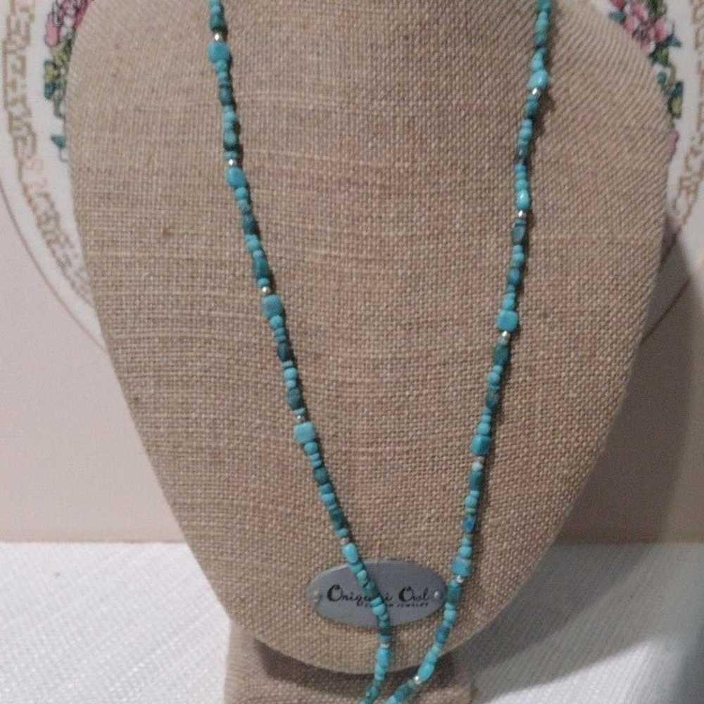 Sterling Silver and real Turquoise, Vintage Neckl… - image 5