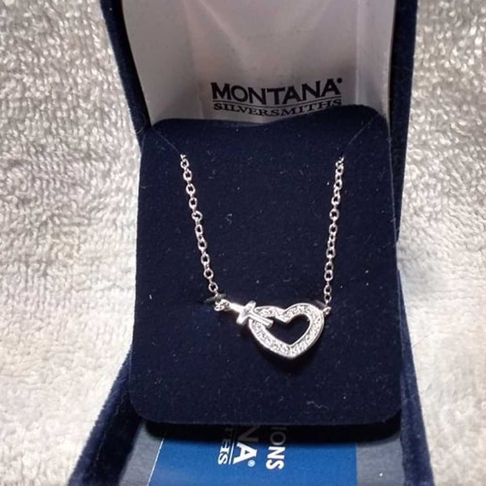 Montana Silversmiths Open Heart With Cross Silver… - image 1