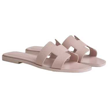 Hermès Oran leather sandal - image 1