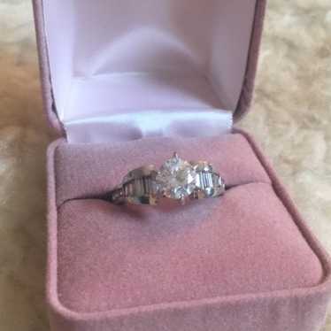 Vintage Silver & CZ Diamond Ring