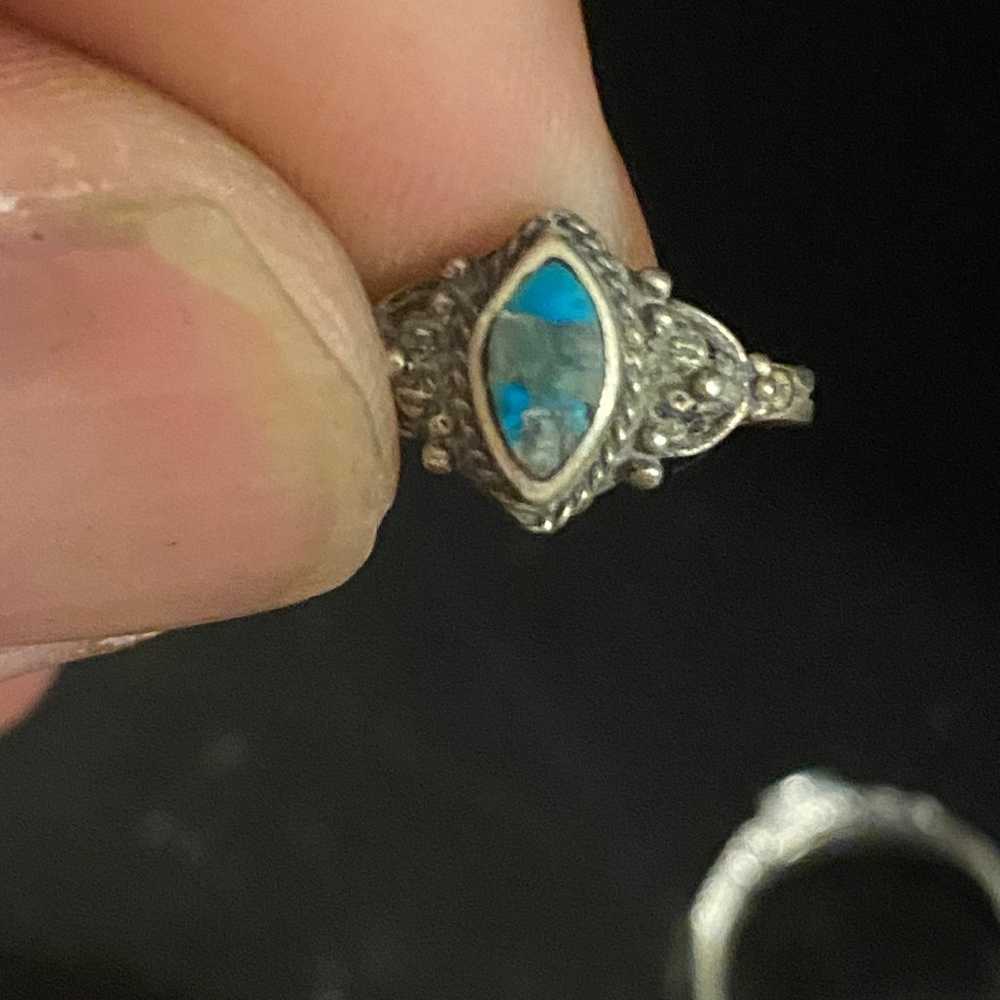 Beautiful vintage sterling crush turquoise Jewlery - image 2