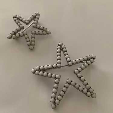 Vintage Vogue Jlry Star Brooch Pin Lot of 2 State… - image 1