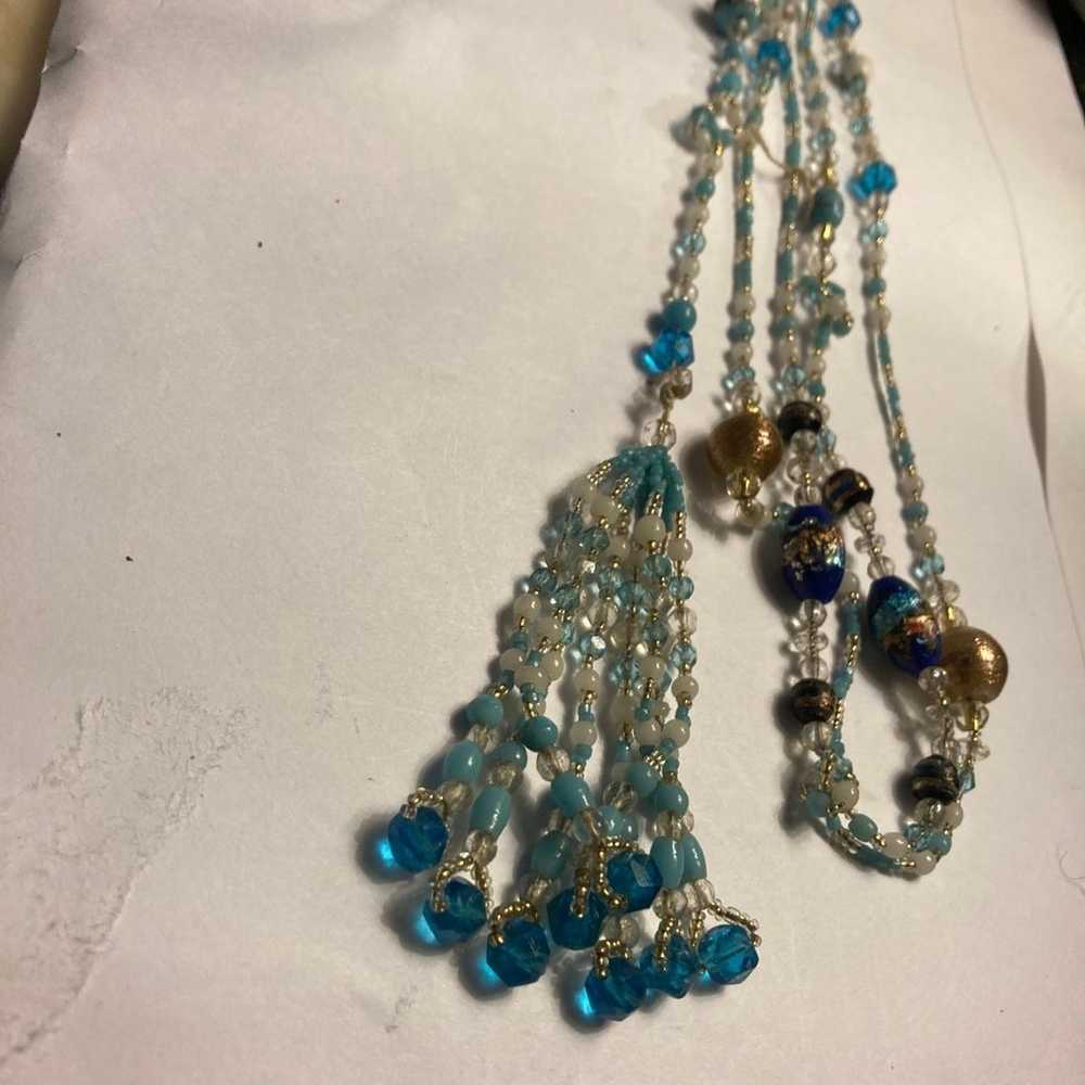 necklace andVery long Victorian  wrap w/ tassel e… - image 10