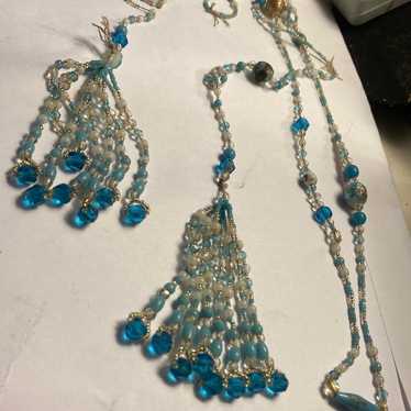 necklace andVery long Victorian  wrap w/ tassel e… - image 1