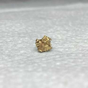 Vintage 14k gold owl earring - image 1