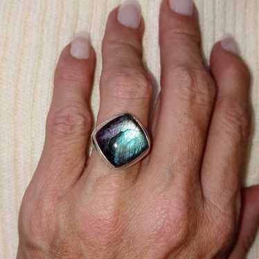 Vintage Purple and Blue Labradorite Ring