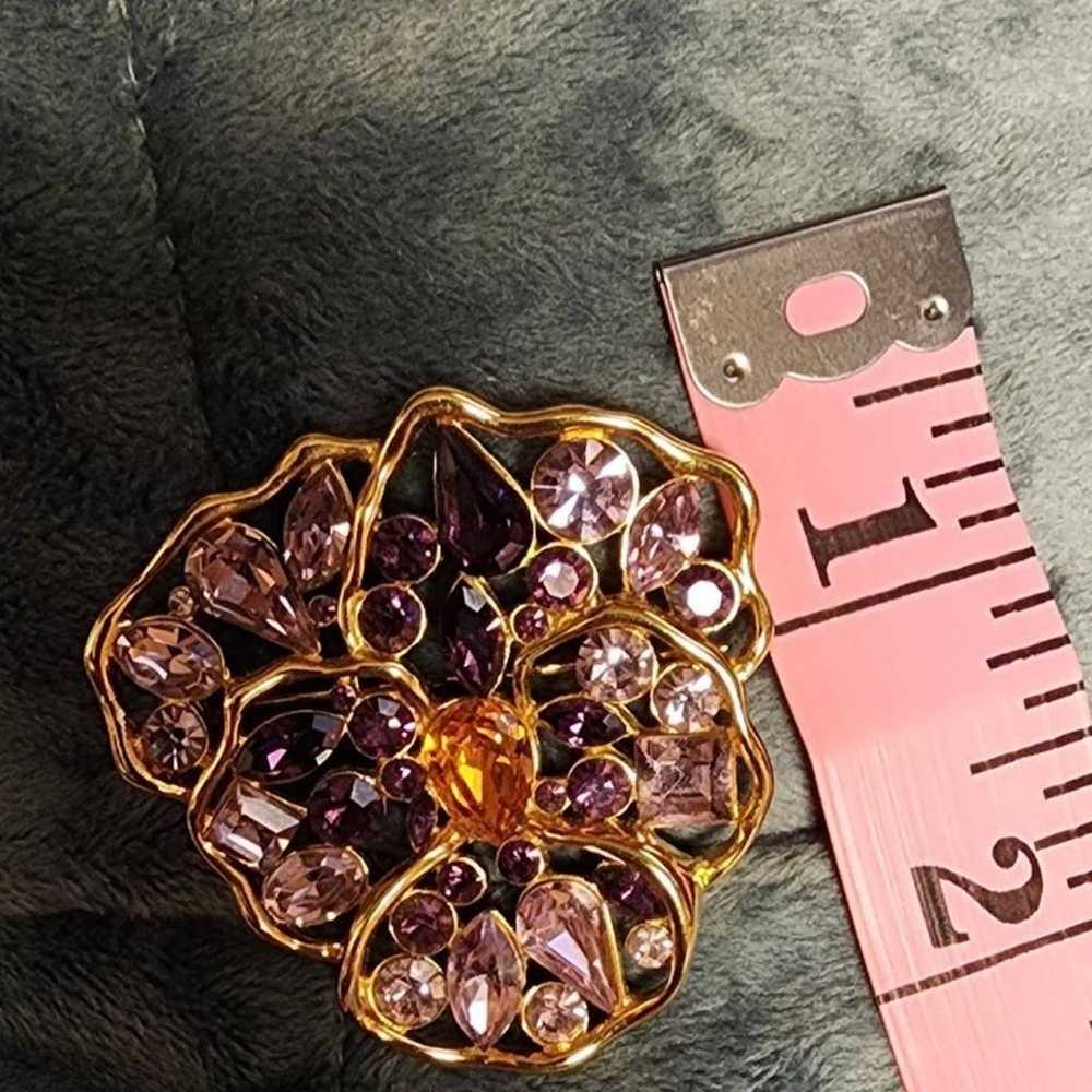 Nolan Miller Vintage Brooch Gold tone. Rhinestone… - image 8