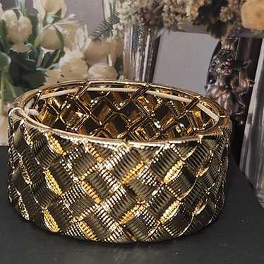 #1586, MONET, PRECIOUS STRETCH BANGLE, GOLD PLATED