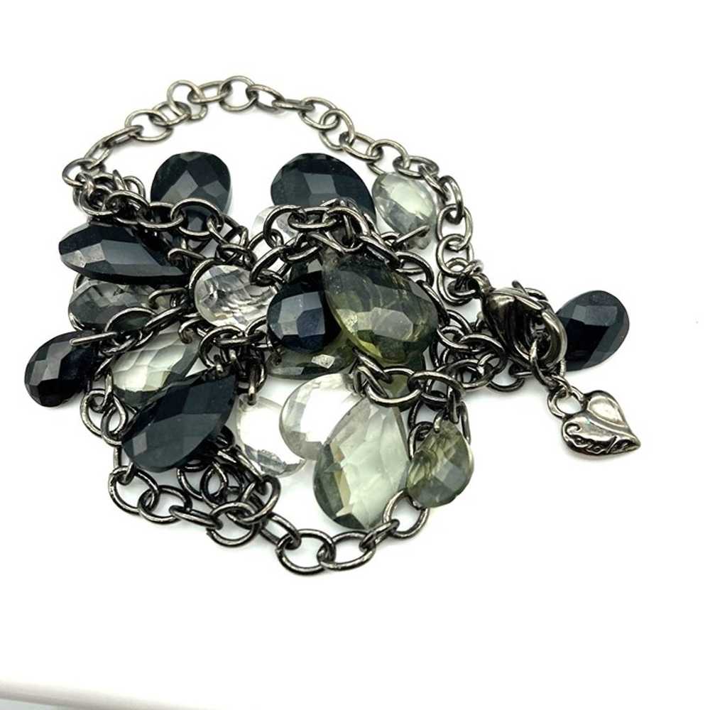 Vintage Carolee Gunmetal Necklace with Teardrop L… - image 2