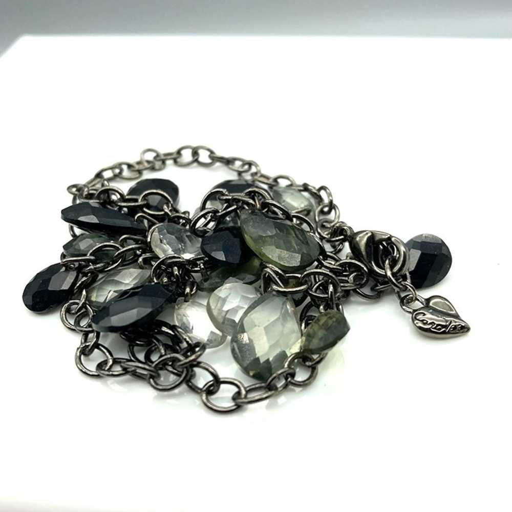 Vintage Carolee Gunmetal Necklace with Teardrop L… - image 4