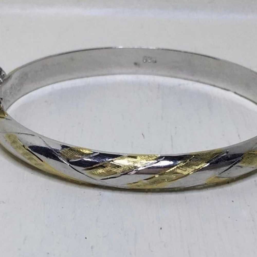 Vintage 925 two-tone bangle - image 1